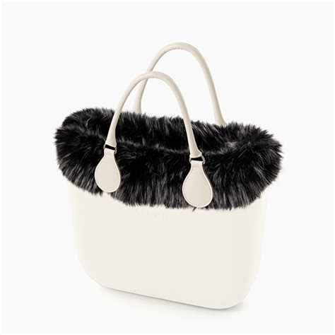 O bag mini white eco fur 